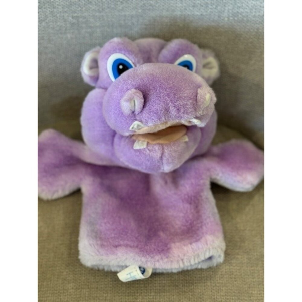 Alphapotamus Plush Hand Puppet Scott Foresman Toy Purple Hipp Hippopotamus Faded